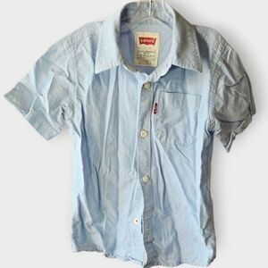 Levi’s Little Boys Blue Chambray Short Sleeve Button Down Casual Shirt 4 XS Kids
